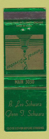 Matchbook Cover - B Leo Schwarz Funeral Home Freeport IL WEAR