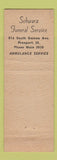 Matchbook Cover - B Leo Schwarz Funeral Home Freeport IL WEAR