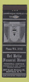 Matchbook Cover - Del Bello Funeral Home Buffalo NY WWII