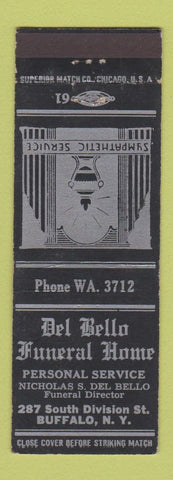 Matchbook Cover - Del Bello Funeral Home Buffalo NY WWII