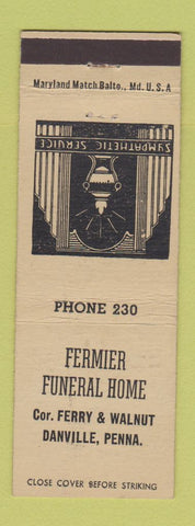 Matchbook Cover - Fermier Funeral Home Danville PA