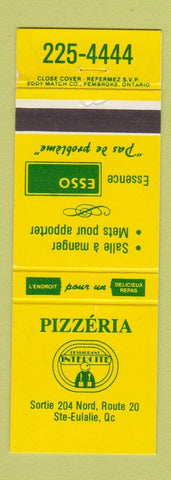 Matchbook Cover - Pizzeria Ste Eulalie QC Esso oil gas