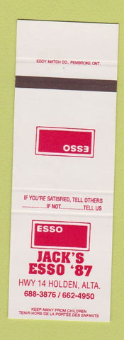 Matchbook Cover - Esso oil gas Jack's 87 Holden AB
