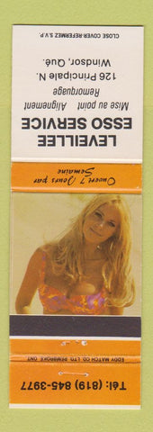 Matchbook Cover - Esso oil gas Leveillee Windsor QC pinup