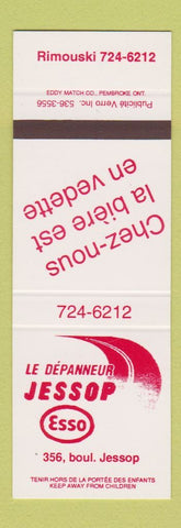 Matchbook Cover - Esso oil gas Jessop QC Rimouski SAMPLE