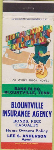 Matchbook Cover - Blountville Insurance Agency TN