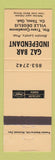 Matchbook Cover - Ford Mercury oil gas Bar Temis QC WEAR