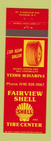Matchbook Cover - Fairview Shell oil gas Tire Center Hudson NY