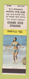 Matchbook Cover - Esso oil gas Douville QC pinup