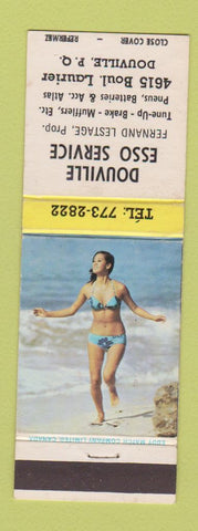 Matchbook Cover - Esso oil gas Douville QC pinup