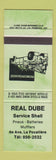 Matchbook Cover - Shell oil gas Real Dube La Pocatiere QC