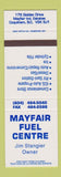Matchbook Cover - Mayfair Fuel Centre oil gas Coquitlam BC SAMPLE