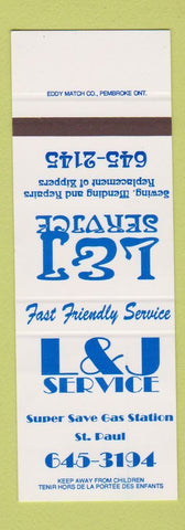 Matchbook Cover - L&J Service oil gas ST Paul AB? SAMPLE