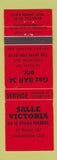 Matchbook Cover - Salle Victoria oil gas Victoriaville QC RED