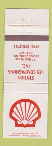 Matchbook Cover - Shell oil gas St Augustine QC Les Compagnons