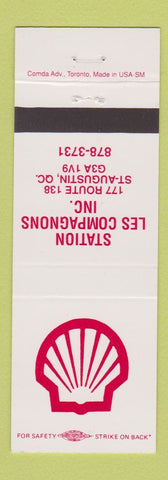 Matchbook Cover - Shell oil gas Station Compagnons St Augustine QC #1