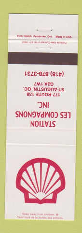 Matchbook Cover - Shell oil gas Station Compagnons St Augustine QC #2