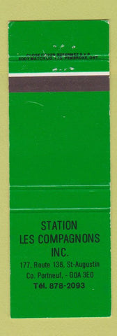 Matchbook Cover - Station Les Compagnons oil gas Portneuf QC GREEN