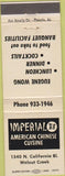 Matchbook Cover - Imperial Chinese Cuisine Walnut Creek CA