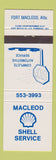 Matchbook Cover - Shell oil gas Fort Macleod AB