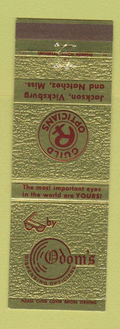 Matchbook Cover - Guild Opticians Jackson Vicksburg Natchez MS Optical
