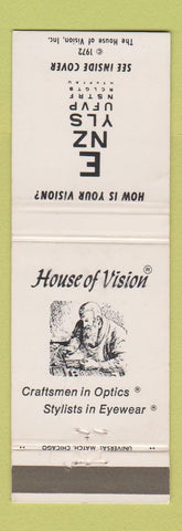 Matchbook Cover - House of Vision Optics Opticians CHAIN