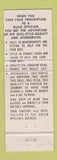 Matchbook Cover - Roy M Malos Optician optical Eugene OR