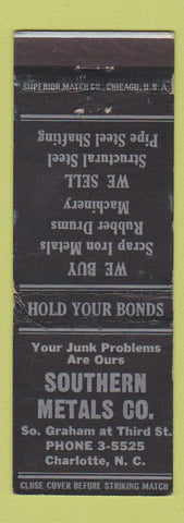 Matchbook Cover - Southern Metals Scrap Charlotte NC