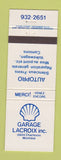 Matchbook Cover - Shell oil gas Garage Lacroix Montreal QC