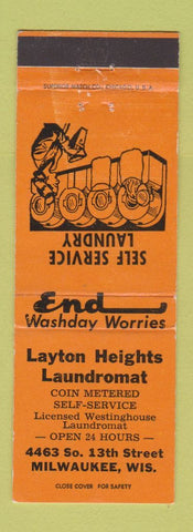 Matchbook Cover - Layton Heights Laundromat Laundry Milwaukee WI