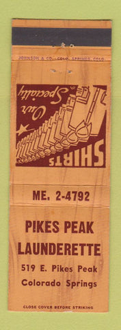 Matchbook Cover - Pikes Peak Launderette Laundry Colorado Springs