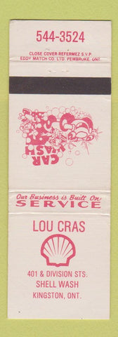 Matchbook Cover - Shell oil gas Lou Cras Kingston ON