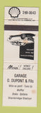Matchbook Cover - Garage O Dupont Shell oil gas Stanbridge Station QC WEAR