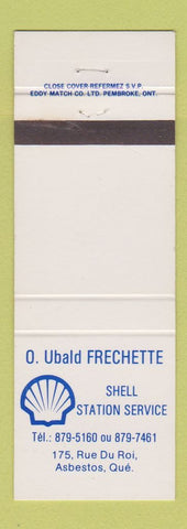 Matchbook Cover - Shell oil gas O Ubald Frechette Asbestos QC