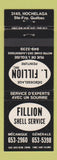 Matchbook Cover - Fillion Shell oil gas Ste Foy QC