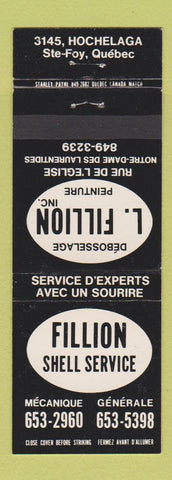 Matchbook Cover - Fillion Shell oil gas Ste Foy QC