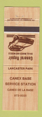 Matchbook Cover - Canex Base Service Station Lancaster Park