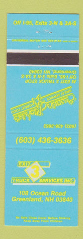 Matchbook Cover - Exit 3 Truck Stop Greenland NH Restaurant oil gas