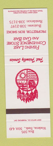Matchbook Cover - Fishing Lake Convenience Store oil gas Wadena SK SAMPLE