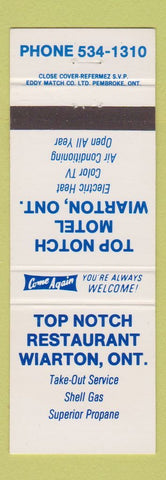 Matchbook Cover - Top Notch Motel Wiarton ON Shell oil gas
