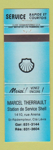 Matchbook Cover - Shell oil gas Marcel Therriault Levis QC