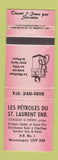 Matchbook Cover - Les Petroles ST Laurent Montmagny QC oil gas WEAR