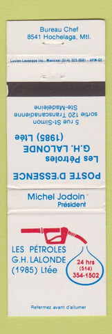 Matchbook Cover - Les Petroles GH Lalonde oil gas Montreal QC WEAR