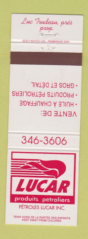 Matchbook Cover - Lucar oil gas QC