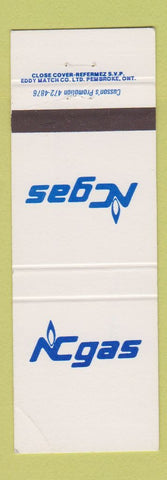 Matchbook Cover - NC Gas natural gas? Canada WEAR
