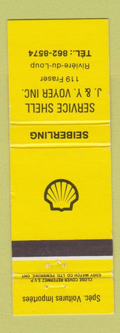 Matchbook Cover - Shell oil gas J&Y Voyer Fiviere du Loup QC WEAR