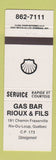Matchbook Cover - Shell oil gas Rioux Fils Riviere Du Loup QC