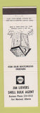 Matchbook Cover - Shell oil gas Jim Lievers Fort Macleod AB outhouse