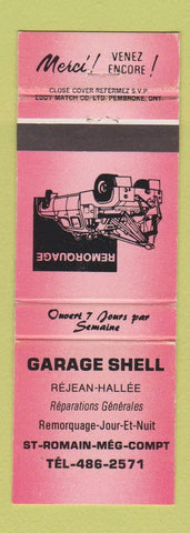 Matchbook Cover - Shell oil gas St Romain Meg Cmpt QC WEAR