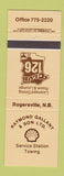 Matchbook Cover - Shell oil gas Raymond Gallant Rogersville NB
